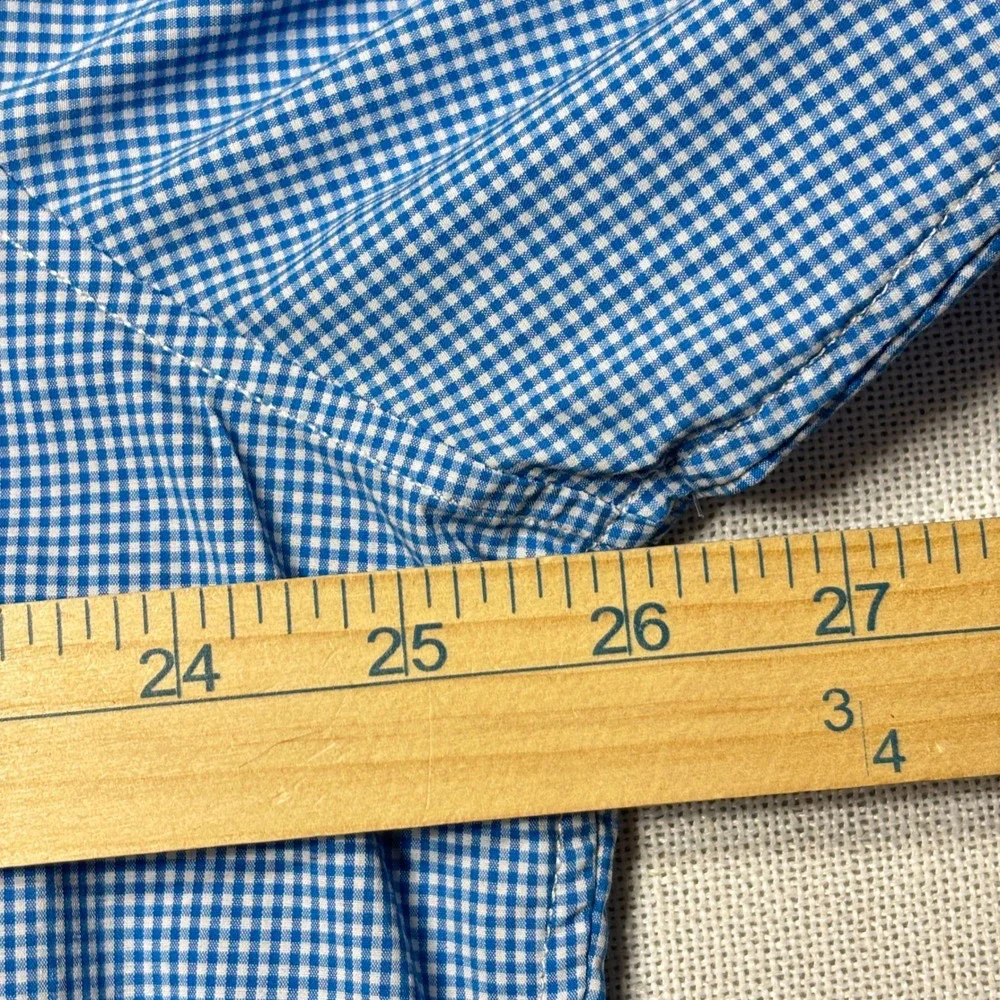 Banana Republic Mens Slim Flex Fit Tech Stretch Cotton Gingham Dress Shirt XXL‎
